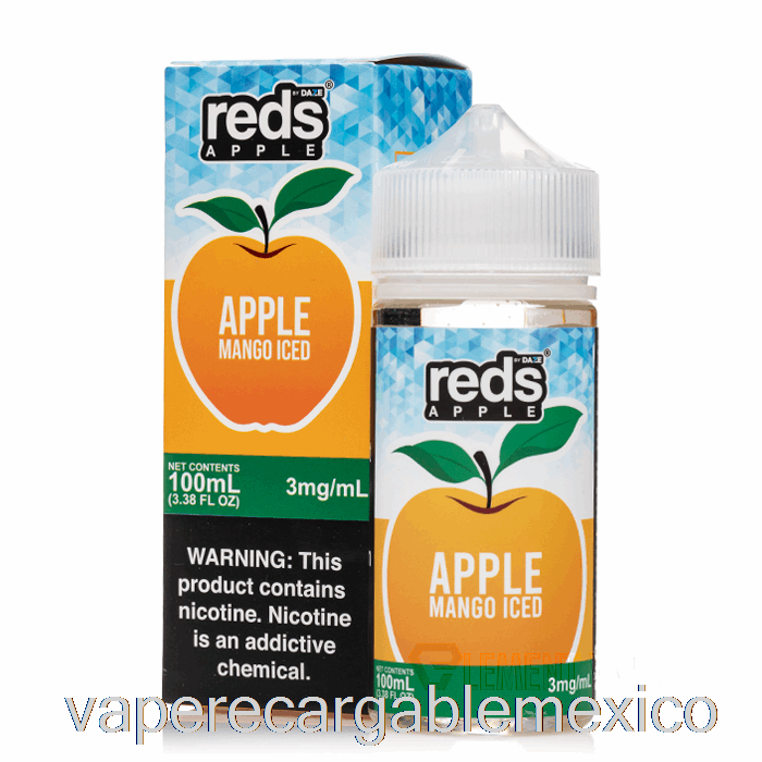 Vape Recargable Iced Mango - E-juice De Manzana Roja - 7 Daze - 100ml 6mg